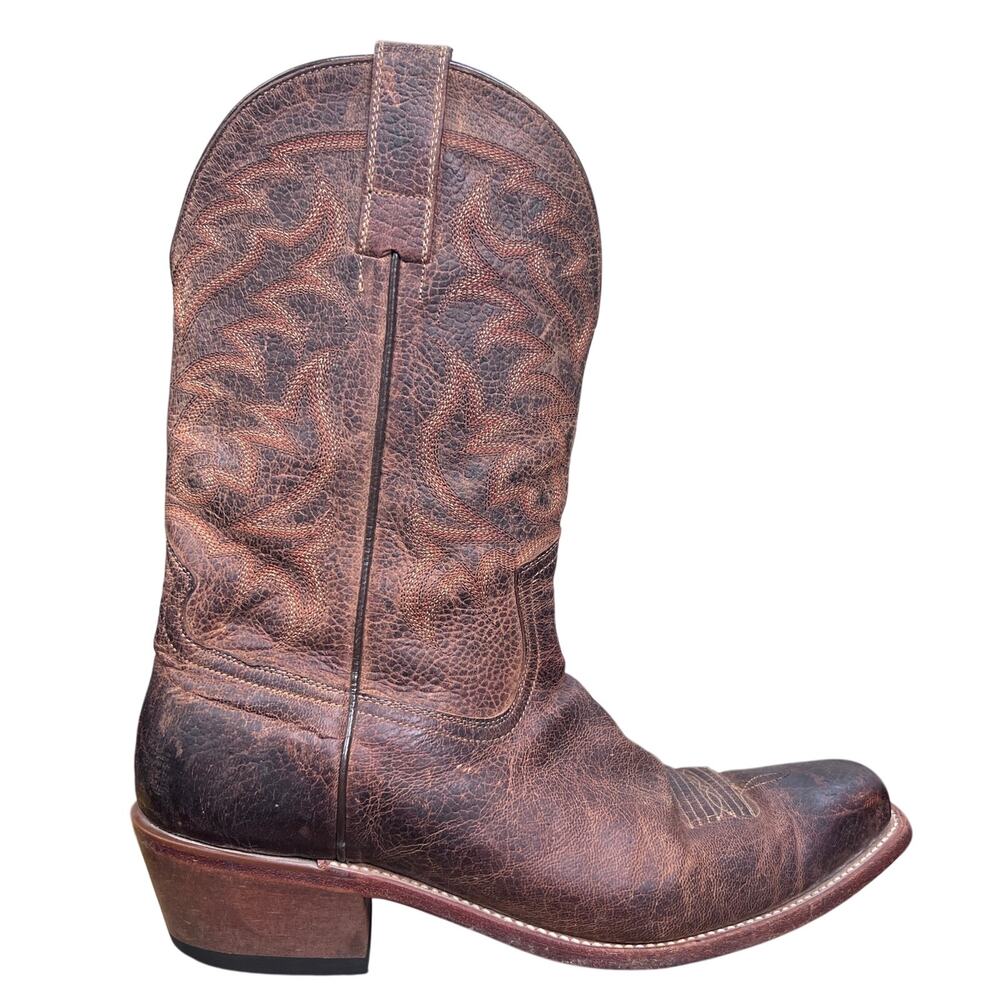 Moonshine by Brad Paisley Distressed Brown Leather Cowboy Boots Size 13 D